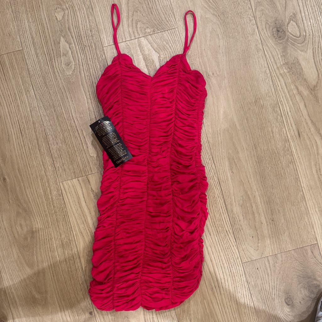 Bebe Vibrant Red Mini Dress